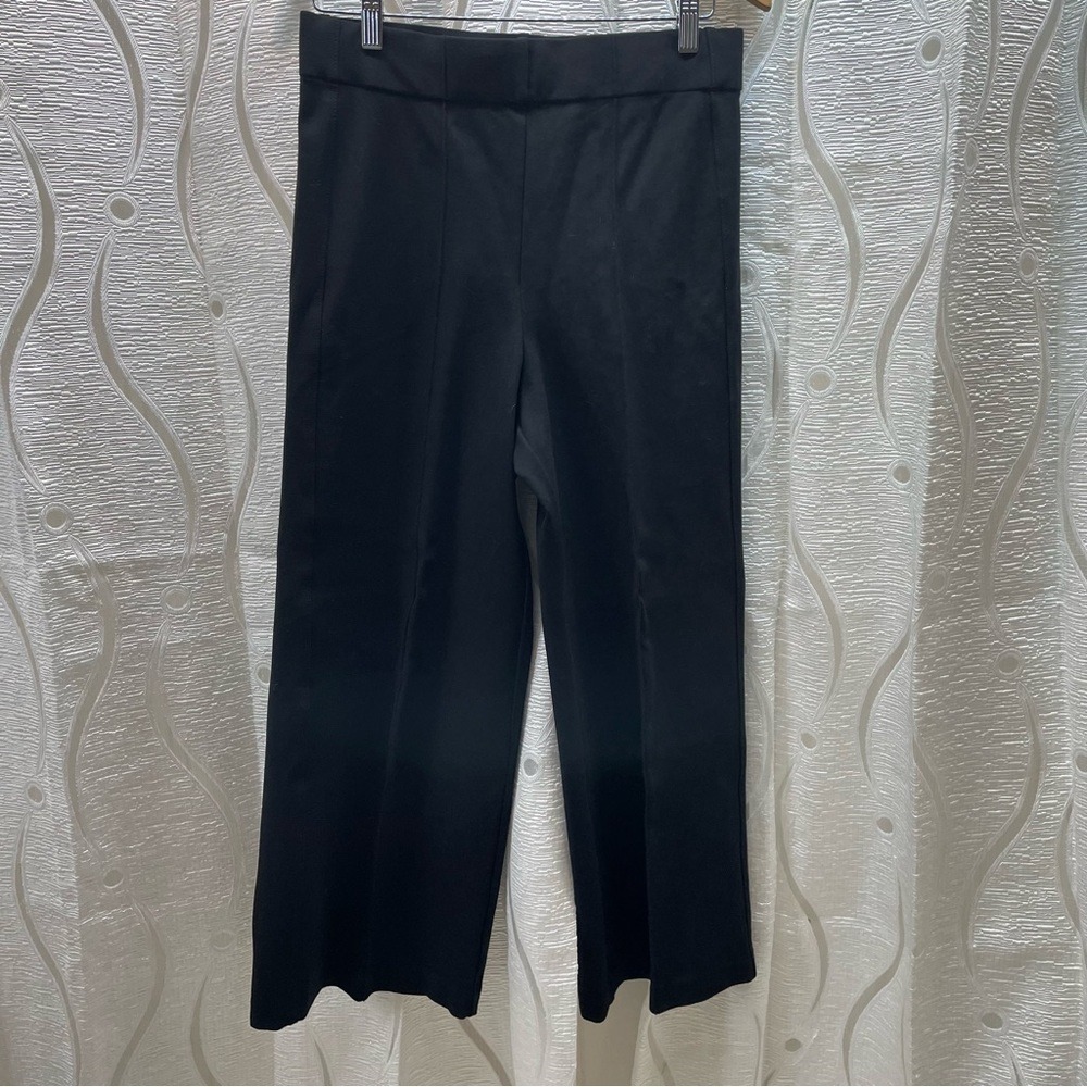 Jones &‎ Co Wide Leg Trousers Womens Medium Black Excellent Stretch Ponte Pants